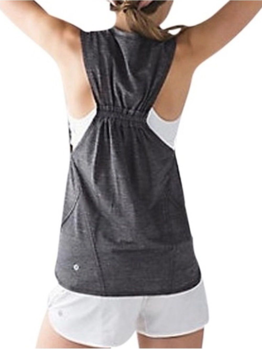 lululemon athletica Charcoal Gray Gathered Racerback Tank